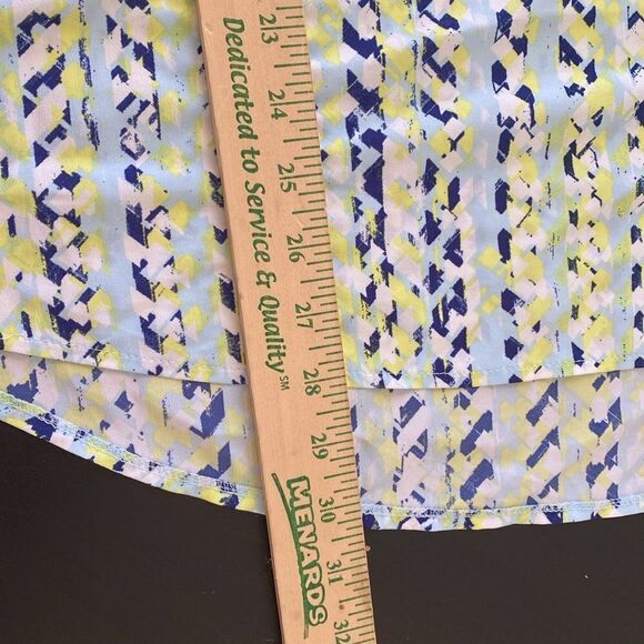 Ava & Viv geometric plus size blouse 3XL blue green short sleeve - Picture 6 of 6